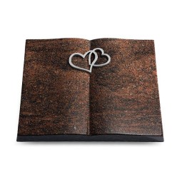 Grabbuch Livre/Englisch-Teak Herzen (Alu)