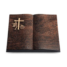 Grabbuch Livre/Englisch-Teak Kreuz 1 (Bronze)