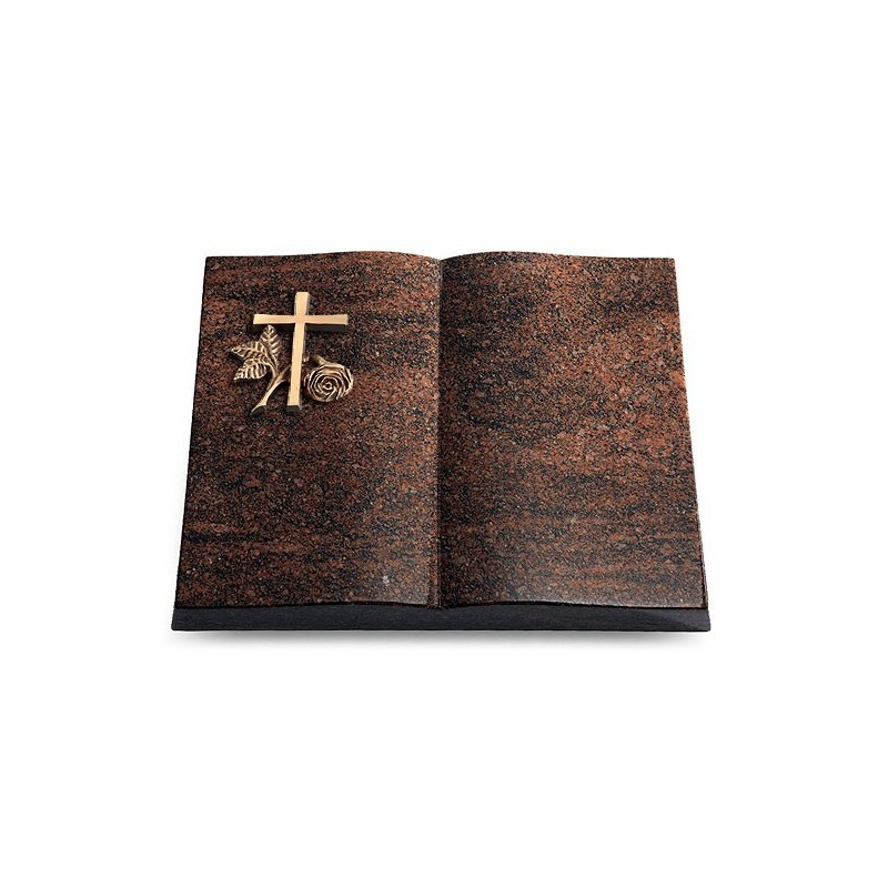 Grabbuch Livre/Englisch-Teak Kreuz 1 (Bronze)