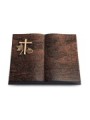 Grabbuch Livre/Englisch-Teak Kreuz 1 (Bronze)