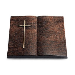 Grabbuch Livre/Englisch-Teak Kreuz 2 (Bronze)