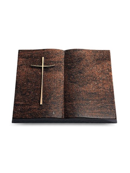 Grabbuch Livre/Englisch-Teak Kreuz 2 (Bronze)