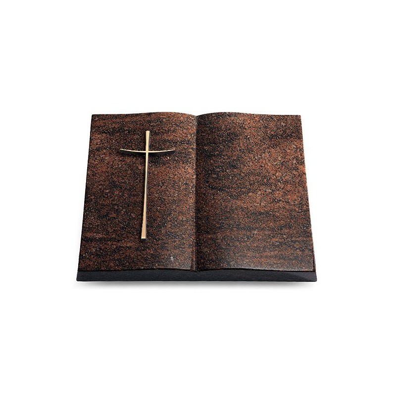 Grabbuch Livre/Englisch-Teak Kreuz 2 (Bronze)