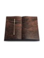 Grabbuch Livre/Englisch-Teak Kreuz 2 (Bronze)