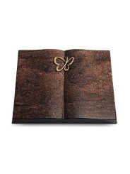 Grabbuch Livre/Englisch-Teak Papillon (Bronze)