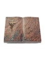 Grabbuch Livre/Paradiso Kreuz/Rose (Bronze)