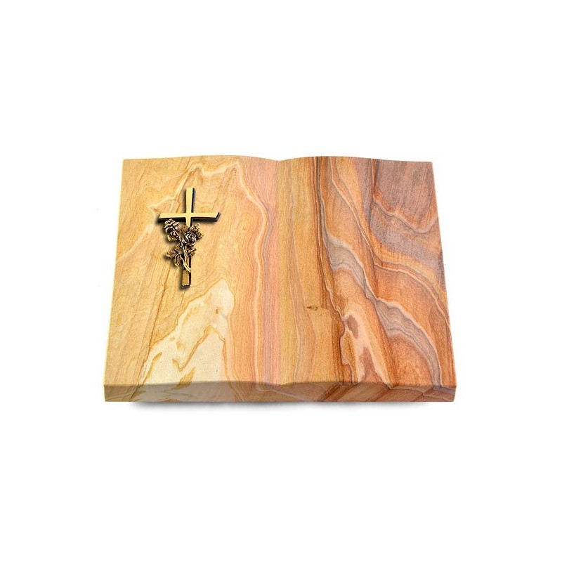 Grabbuch Livre/Rainbow Kreuz/Rose (Bronze)