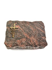 Grabplatte Himalaya Pure Kreuz/Rose (Bronze)