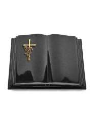 Grabbuch Livre Pagina/ Indisch-Black Kreuz/Rosen (Bronze)