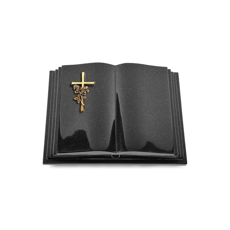 Grabbuch Livre Pagina/ Indisch-Black Kreuz/Rosen (Bronze)