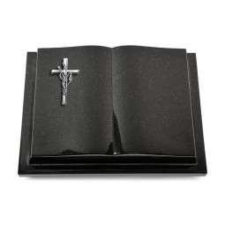 Grabbuch Livre Podest/Indisch Black Kreuz/Ähren (Alu)