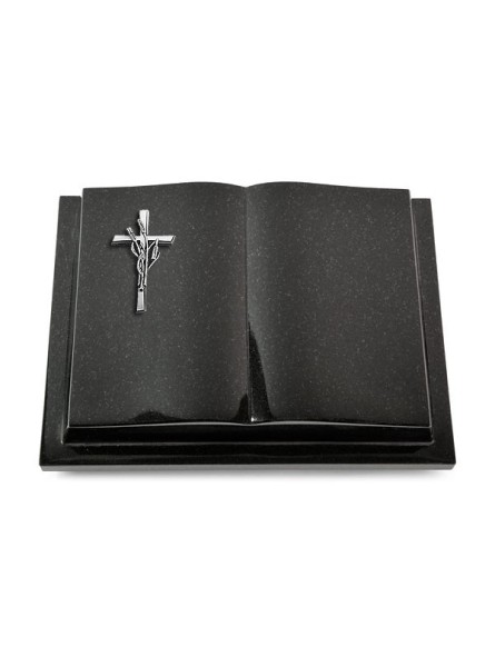 Grabbuch Livre Podest/Indisch Black Kreuz/Ähren (Alu)