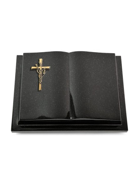 Grabbuch Livre Podest/Indisch Black Kreuz/Ähren (Bronze)