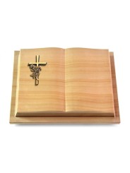 Grabbuch Livre Podest/Woodland Kreuz/Rose (Bronze)