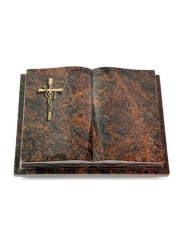 Grabbuch Livre Podest Folia/Aruba Kreuz/Ähren (Bronze)