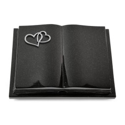 Grabbuch Livre Podest Folia/Indisch Black Herzen (Alu)