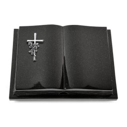 Grabbuch Livre Podest Folia/Indisch Black Kreuz/Rose (Alu)
