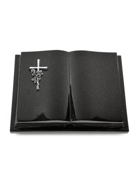 Grabbuch Livre Podest Folia/Indisch Black Kreuz/Rose (Alu)