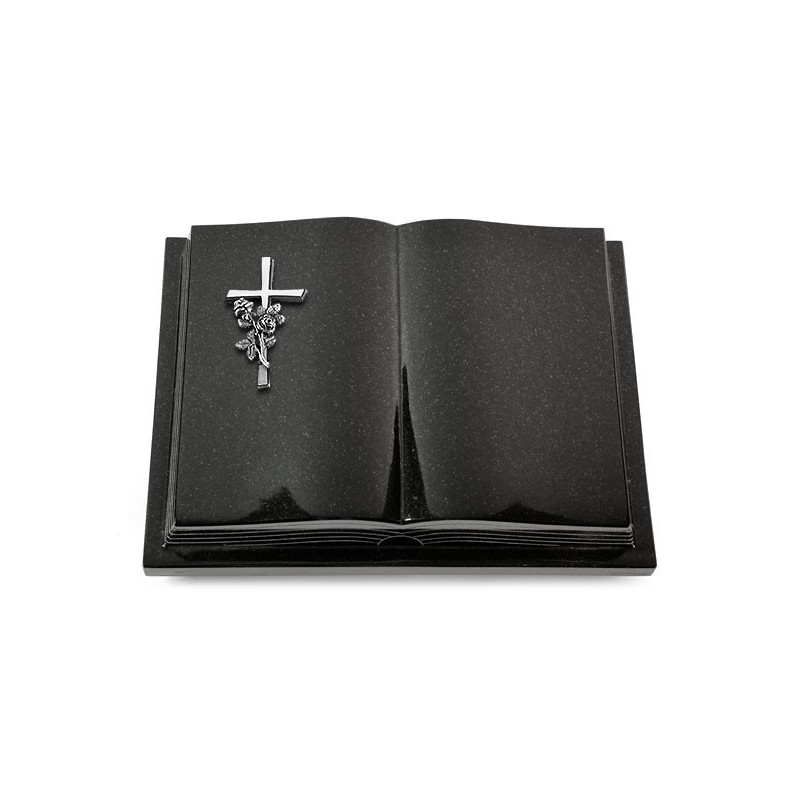Grabbuch Livre Podest Folia/Indisch Black Kreuz/Rose (Alu)