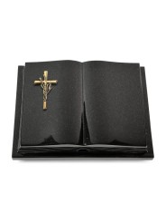 Grabbuch Livre Podest Folia/Indisch Black Kreuz/Ähren (Bronze)