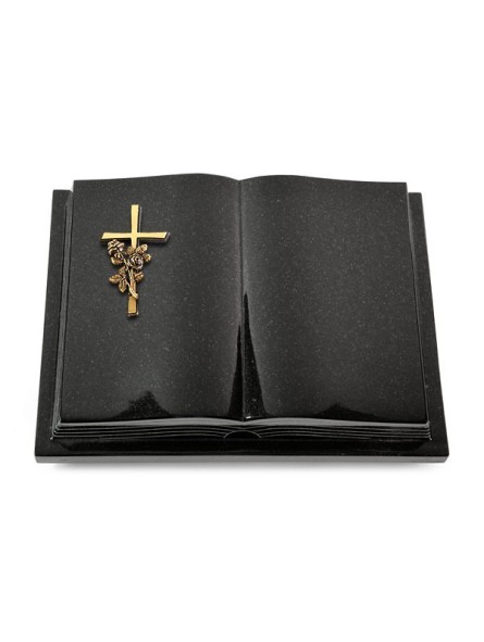 Grabbuch Livre Podest Folia/Indisch Black Kreuz/Rose (Bronze)