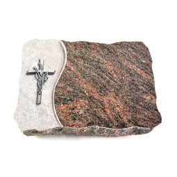 Grabplatte Himalaya Wave Kreuz/Ähren (Alu)