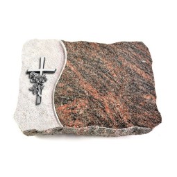 Grabplatte Himalaya Wave Kreuz/Rose (Alu)