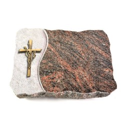 Grabplatte Himalaya Wave Kreuz/Ähren (Bronze)