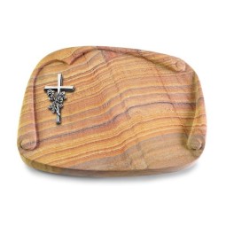 Grabbuch Papyros/Rainbow Kreuz/Rose (Alu)