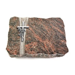 Grabplatte Himalaya Strikt Kreuz/Rose (Alu)