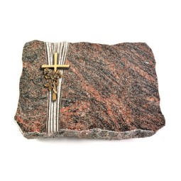 Grabplatte Himalaya Strikt Kreuz/Rose (Bronze)