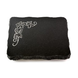 Grabplatte Indisch Black Pure Blume 1