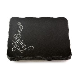 Grabplatte Indisch Black Pure Blume 2