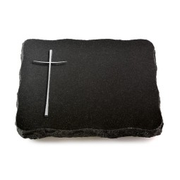 Grabplatte Indisch Black Pure Kreuz 2 (Alu)