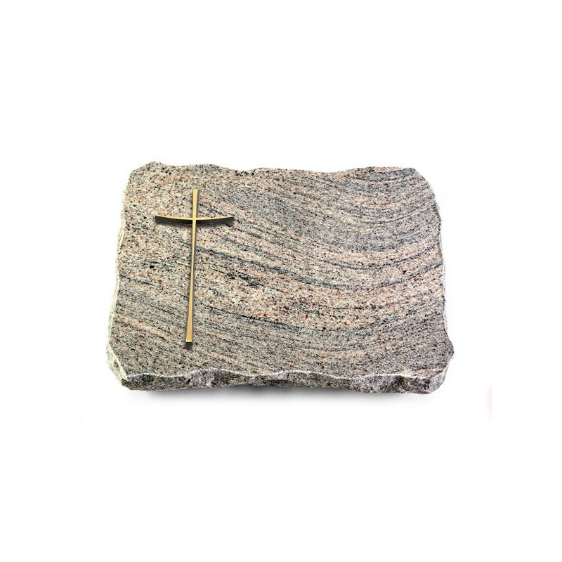Grabplatte Juparana/Pure Kreuz 2 (Bronze)