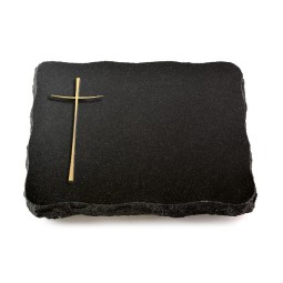 Grabplatte Indisch Black Pure Kreuz 2 (Bronze)
