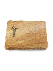 Grabplatte Kashmir/Pure Kreuz/Ähren (Bronze)