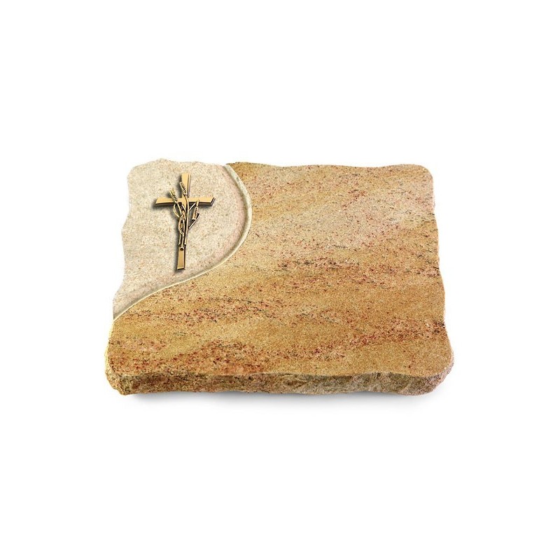 Grabplatte Kashmir/Folio Kreuz/Ähren (Bronze)