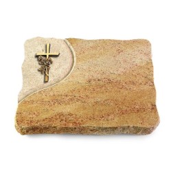 Grabplatte Kashmir/Folio Kreuz/Rose (Bronze)