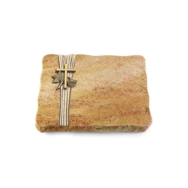 Grabplatte Kashmir/Strikt Kreuz 1 (Bronze)