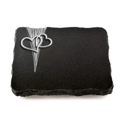 Grabplatte Indisch Black Delta Herzen (Alu)