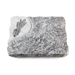 Grabplatte Marina Blue/Folio Ähren 1 (Alu)