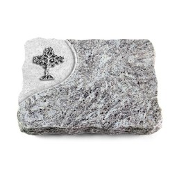 Grabplatte Marina Blue/Folio Baum 2 (Alu)