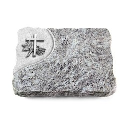 Grabplatte Marina Blue/Folio Kreuz 1 (Alu)