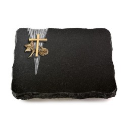 Grabplatte Indisch Black Delta Kreuz 1 (Bronze)