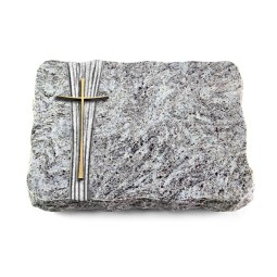 Grabplatte Marina Blue/Strikt Kreuz 2 (Bronze)