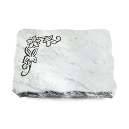 Grabplatte Omega Marmor/Pure Blume 1