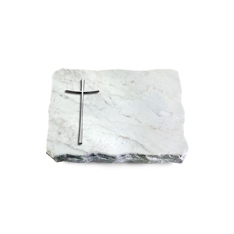 Grabplatte Omega Marmor/Pure Kreuz 2 (Alu)