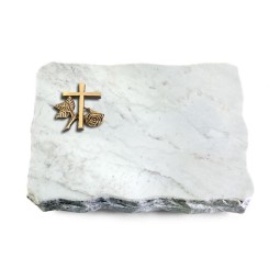 Grabplatte Omega Marmor/Pure Kreuz 1 (Bronze)