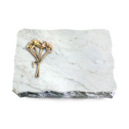 Grabplatte Omega Marmor/Pure Lilie (Bronze)